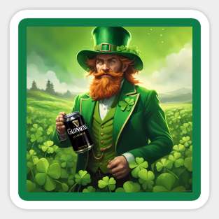 Folk Art Leprechaun Sticker